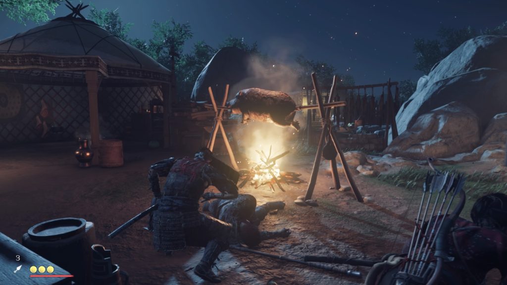 Ghost of Tsushima 武士の本懐 蒙古の野営 また豚の丸焼きかい！