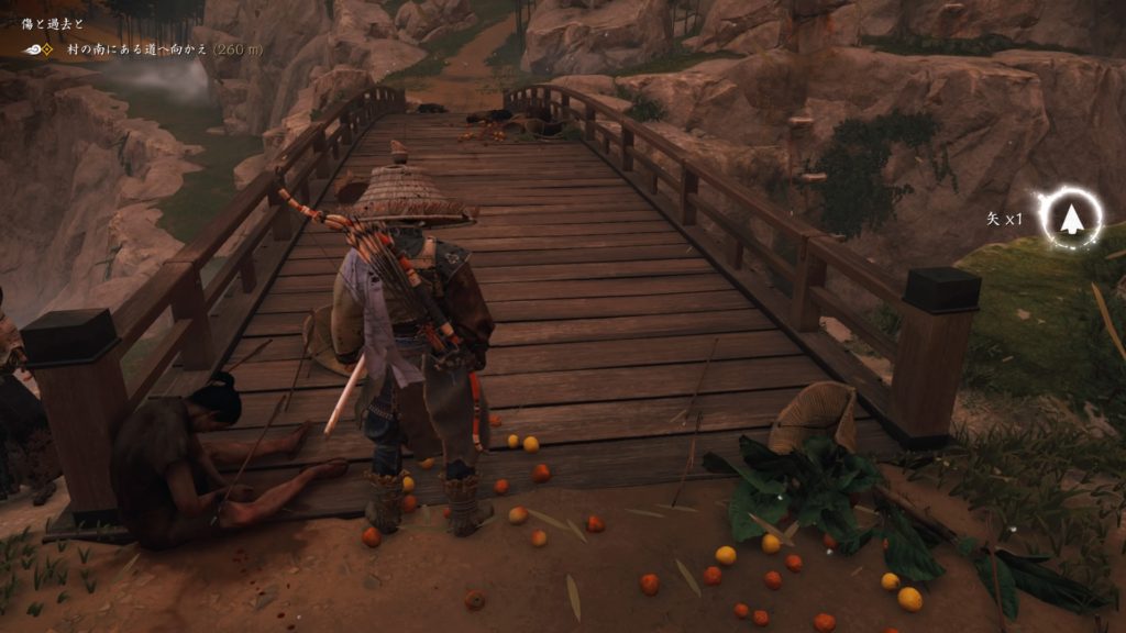 Ghost of Tsushima 傷と過去と（浮世草）村の橋で殺された島民たち