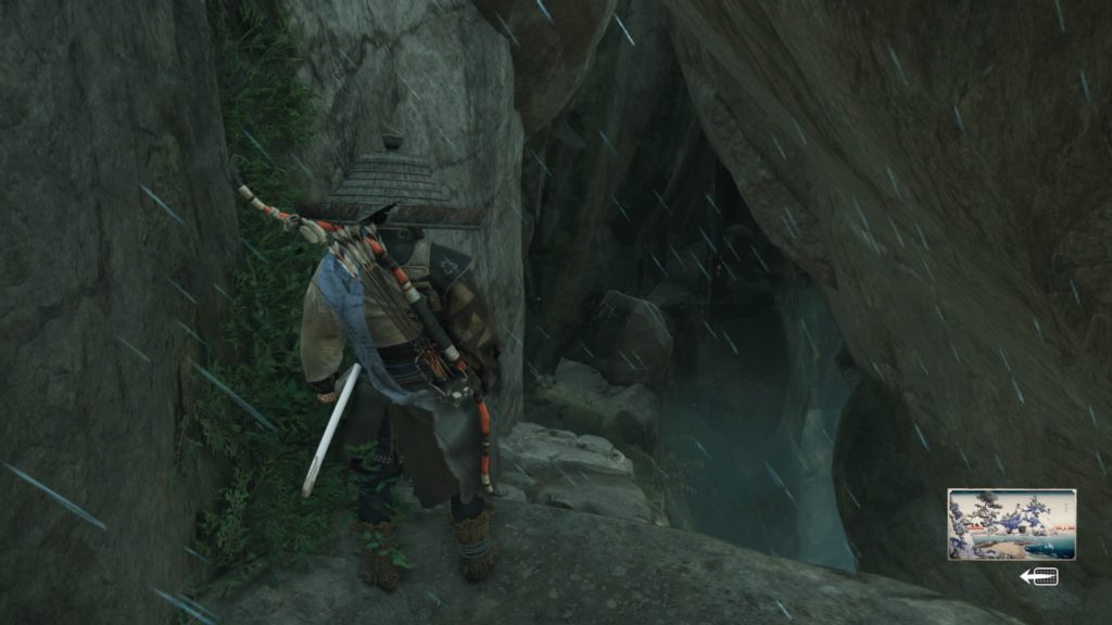 ゴーストオブツシマ　連岩神社　岸壁に参道