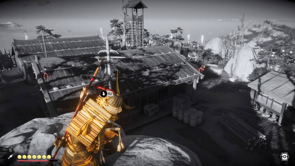 ゴーストオブツシマ 鉤縄（仁之道）予想通り崖側は手薄