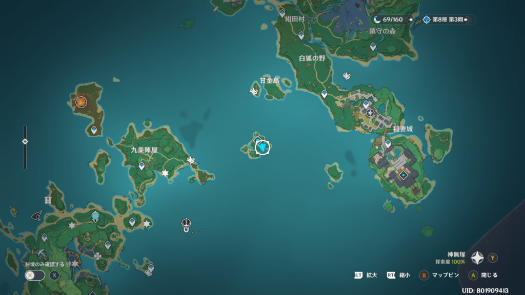 原神　釣り　秘境　MAP