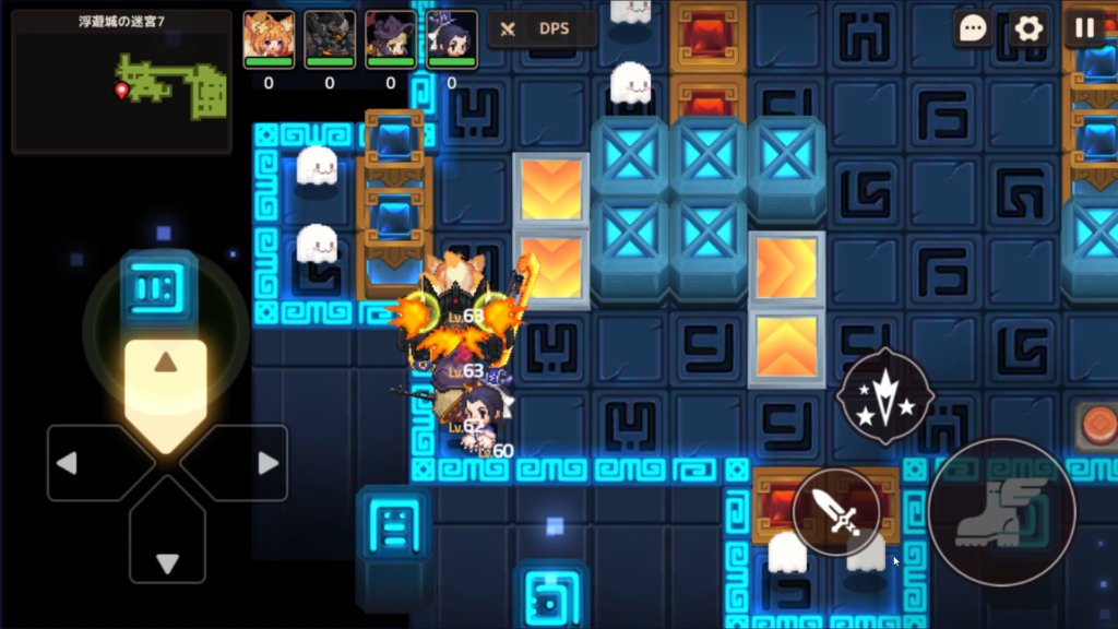 オバケに見つからないよう壁を利用して進む