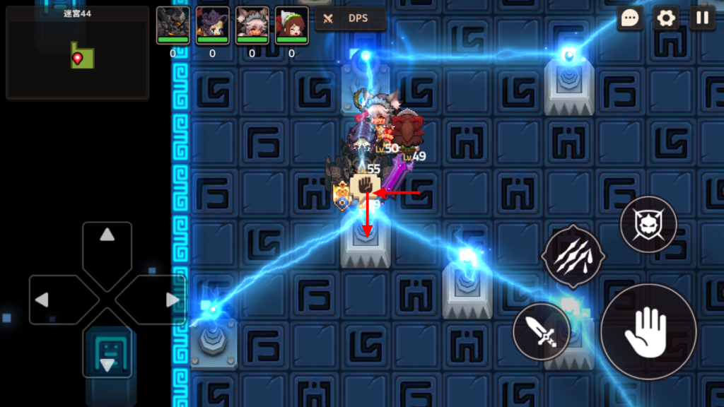 左端のアンテナを左に1マス、下に1マス動かす